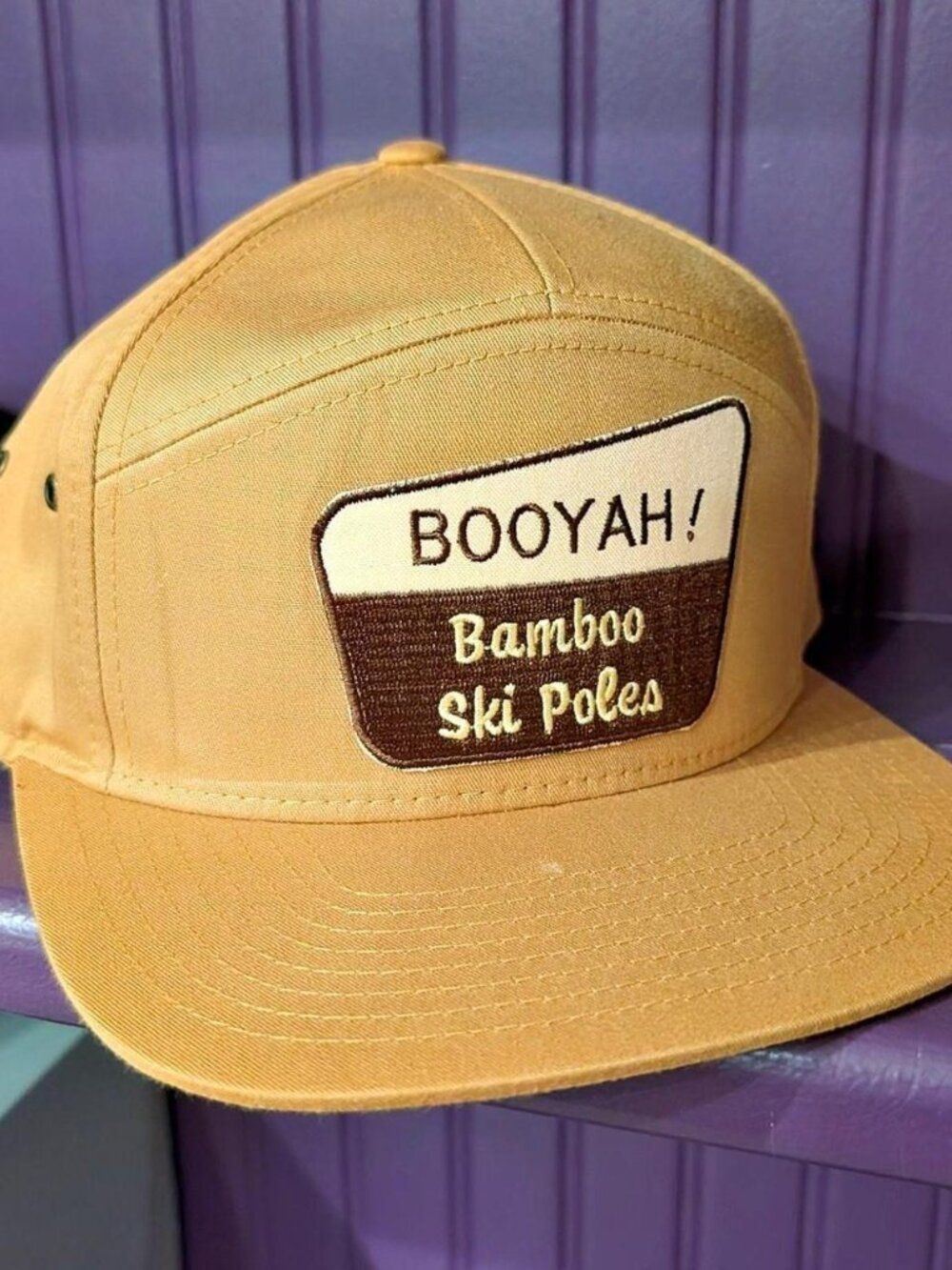 Booyah! Bamboo Ski Poles tan snapback hat #skiing #outdoors